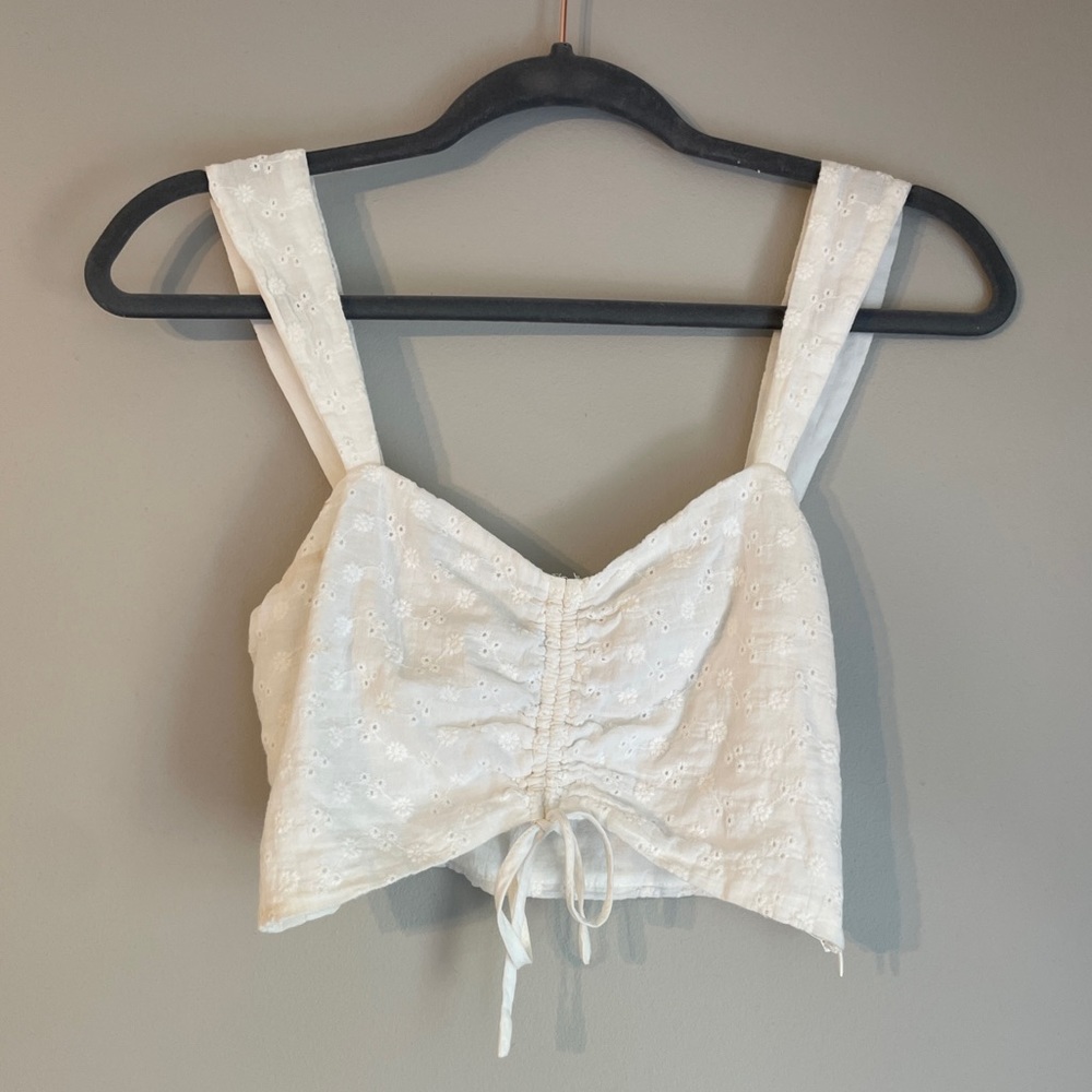 Princess Polly White Floral Crop Top